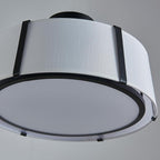 Shrine Lighting Drum Chandeliers, Modern Style, Perfect Ceiling Light Fixture for Living Space, D16'' x H9'', E12*3 Sockets, White Lampshade & Black Finish