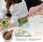 Zulay Kitchen 30-Piece Teak Wooden Utensils - Natural Teak Cooking Utensils with Premium Gift Box - Non-Stick Wooden Spoons - Kitchen Gift Set - Comfortable Grip