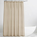 KGORGE Linen Shower Curtain - Semi Sheer Lightweight Button Hole Half Privacy Quick Dry Shower Curtains for Bathroom Bathtub Decor, Angora, 72 x 78 inches Long, Hooks Included