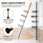Tension Pole Shower Caddy Corner: Adjustable 4tier Bathroom Organizer Shelves - Rustproof Bathtub Shampoo Rack 43.5-120 inch