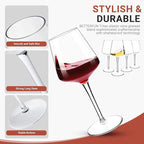 Tritan-Plastic Floating Red Wine Glasses for Pool Set of 4, 15 oz Holiday Drinkware Durable Wine Glasses with Long Stem, Ideal for Home, Party, Wedding, Beach