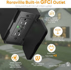 17 Inch Dusk to Dawn Outdoor Lighting with GFCI Outlet, Large Porch Light Lantern Plug Outlet Modern Black Outdoor Sconce Lighting, IP65 Waterproof Outside Light Wall Mounted Coach Light