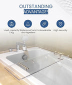 Acrylic Bathtub Tray Bathtub Tray Caddy Bath Tray Table for Tub Luxury Spa with Book and Wine Glass Holder Bathroom Accessories for Decorative Bathtubs, Transparent 31.5inch