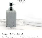 ZCCZ -Beige Bathroom Accessories Set 4 Pcs - Toothbrush Holder, Soap Dispenser, Vanity Tray, Bathroom Tumbler - Countertop Vanity Organizer - Bathroom Accessory Set- Toothbrush Holder Set, Stone Sets