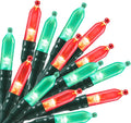Battery Operated Christmas String Lights, 8ft 20 LED Mini Lights with Timer, Christmas Tree Lights for Indoor Outdoor Bedroom Wedding Party Holiday Xmas Decoration，Red & Green