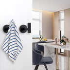 NearMoon Bath Towel Hooks- SUS 304 Stainless Steel Robe Hook Holder, Heavy Duty Coat Hook for Bathroom Livingroom Hotel Kitchen Garage, Wall Mounted (Matte Black, 8 Pack)