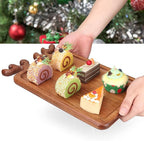 Decor Christmas Appetizer Platter for Xmas Charcuterie Board Wood Tray Kitchen Xmas Decoration Wooden Cheese Board Serving Dish Dessert Plate Reindeer Cookie Platters Gift