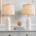23.75-inch Ceramic Table Lamps Set of 2 for Living Room, Bedside Lamp for Bedroom and Farmhouse Nightstands or End Tables
