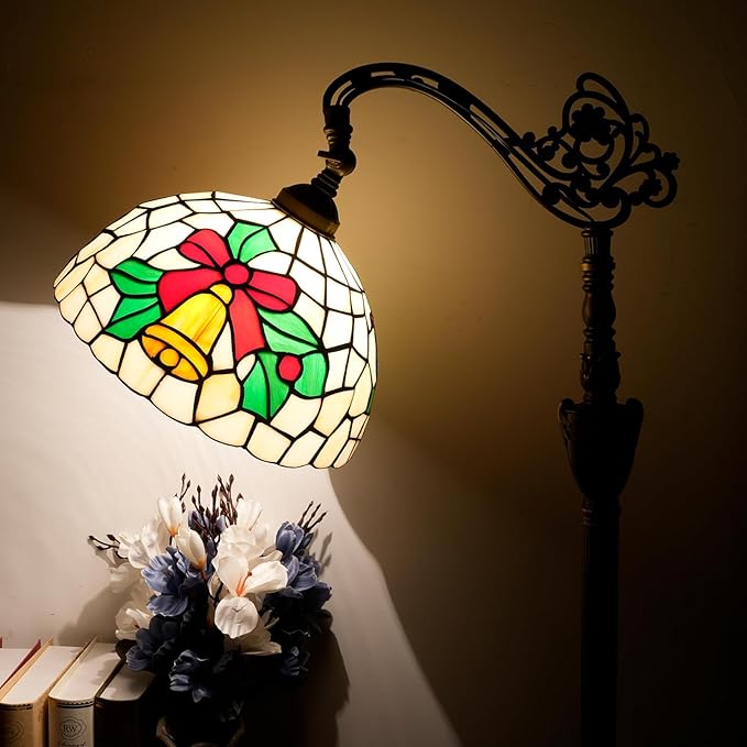 Tiffany Floor lamp 12 inch Stained Glass lamp Yellow Bell Adjustable Classical Art Floor lamp ADAPTS to Bedroom Dining Room Living Room Office and Other Tiffany Retro Style Home Decoration Crafts