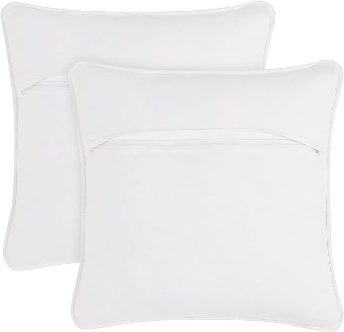 Boho Living Jada Decorative Throw, Includes Accent, Premium Woven Design, Living Room Décor, (2) 20" x 20" Pillow Cover with Insert, White