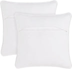 Boho Living Jada Decorative Throw, Includes Accent, Premium Woven Design, Living Room Décor, (2) 20" x 20" Pillow Cover with Insert, White