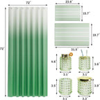 Bathroom Sets with Shower Curtain and Rugs and Accessories, Glass Bathroom Accessories Set Green Bathroom Set Bathroom Sets, Green Bath Mat and Diamond Soap Dispenser for Bathroom Decor