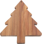 Amosfun Christmas Tree Charcuterie Board Xmas Cutting Board Fruit Tray Wooden Cheese Appetizer Tray Sushi Serving Tray 9.5 x 15 Inch