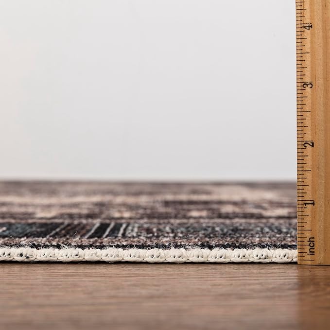 Keen Home Design 9x12 Rug - Machine Washable Area Rug with Non-Slip Backing, Ideal for Living Room, Dining Room, Bedroom - Vintage, Easy Clean, Durable, Low Pile Rug - (9' x 12')