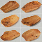 Root Wood Dish, Party Platter and Tray for Sandwich Bread Serving, Appetizer Display, Vintage Ring Dish, Hand Carved Artworks (12-13 inch)