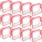 Weewooday 12 Pieces Clear Makeup Bags Cosmetic Storage Bags PVC Zipper Pouches Travel Waterproof Makeup Plastic Case for Women Organizing Toiletries Traveling Bathroom