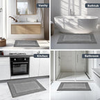 Bathroom Rugs 30" x 60", Non-Slip Extra Soft Absorbent Bath Rugs, Machine Washable Quick Dry Bath Mats for Bathroom Floor, Shower, Bathtub and Sink, Grey & Dark Grey