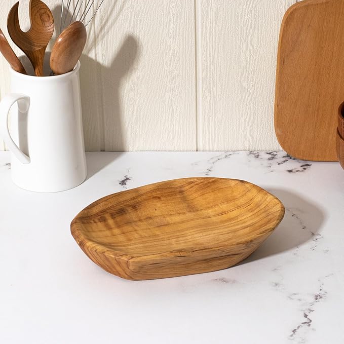 Root Wood Dish, Party Platter and Tray for Sandwich Bread Serving, appetizer display, Vintage ring dish, Hand Carved Artworks (7 inch - 9 inch)