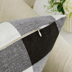 MIULEE Halloween Pack of 2 Classic Retro Checkers Plaids Polyester Linen Soft Solid Black and White Decorative Throw Pillow Covers Home Decor Outdoor Cushion Case for Sofa Bedroom Car 12 x 20 Inch