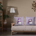 JINYO Purple Christmas Snowman Pillow Covers 18x18 Set of 2, Purple Christmas Decor, Preppy Winter Snowman Striped Throw Pillow Covers for Couch Living Room Bedroom
