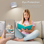 Romote LED Wall Sconce - Rechargeable Wall Light, 3 Colors & 3 Brightness Levels, 360째 Magnetic Rotating Head, Bedside Reading Lamp, Easy Install Battery Operated Lamp White Pack of 2