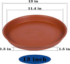 4 Pack of 13 inch Plant Saucer, Heavy Duty Plastic Plant Saucer 13" Round, Plant Tray for Pots, Flower Plant Saucers for Indoors, Plant Trays for Planter 11"/12"/13" (13", Terracotta)