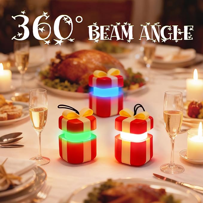 Christmas Gift EverBrite Christmas Gift Box Lantern 3 Pack, 5 Light Modes Holiday Decoration Presents for Women and Men, AAA Batteries Contained Stocking Stuffers, Christmas Lights Indoor & Outdoor