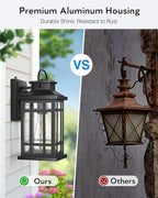 Porch Lights Outdoor, 2 Packs Dawn to Dusk Outside Light Fixture, Aluminum Patio Light Fixture with Seeded Glass, Outdoor Sconce Lights for Garden, Exterior Wall Lantern Wall Mount for Garage