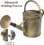 1 Gallon Vintage Bronze Galvanized Metal Watering Can for Indoor/Outdoor Plants,Garden, Balcony for Kids and Adults, Detachable Spout, Retro Rustic Decor (Shadow Patina)