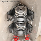 VOLPONE Corner Shower Caddy Adhesive Shower Shelf Corner No Drilling Bathroom Shower Organizer Storage Rack Rust-proof with Towel Bar (2-Pack, Gray)
