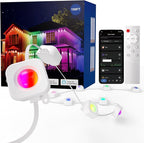 HUTAKUZE Permanent Outdoor Lights, 150ft RGB Outdoor Christmas Lights with 90 LED Light, IP67 Waterproof LED Eaves Light, DIY Scene Modes for Halloween and Holiday Decor, Smart APP & Remote Control