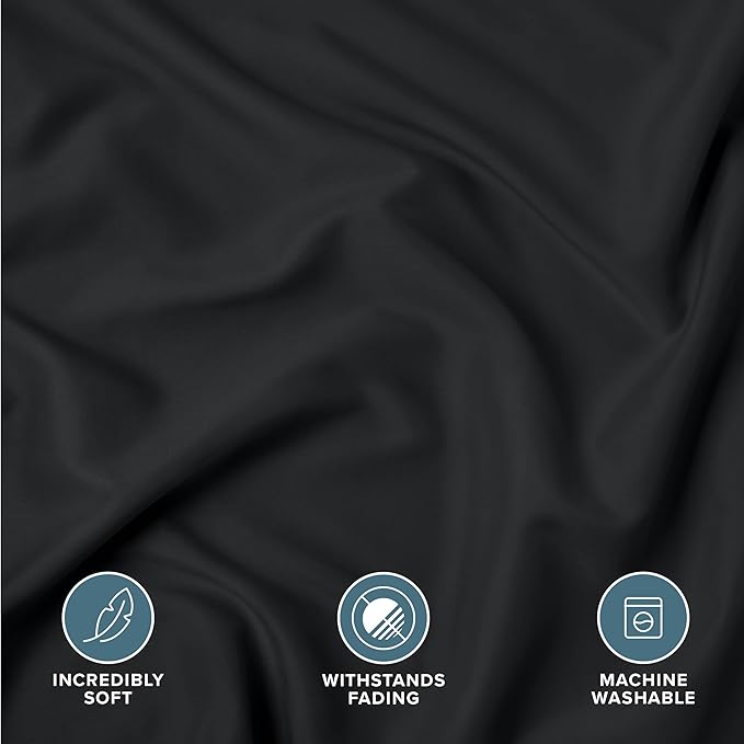 Bare Home Standard Pillow Sham Covers - Set of 2 - Premium 1800 Ultra-Soft Microfiber - Double Brushed - Bed Pillow Shams - Pillows Not Included (Set of 2, Black)