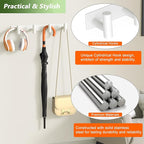 Wall Mounted Coat Rack-4 Hooks, Heavy Duty Stainless Steel Wall Hooks for Towel Coat Bag, Hat Rack Coat Hanger Coat Hooks Towel Racks for Bathroom Entryway Kitchen Office (White, 1 Pack)