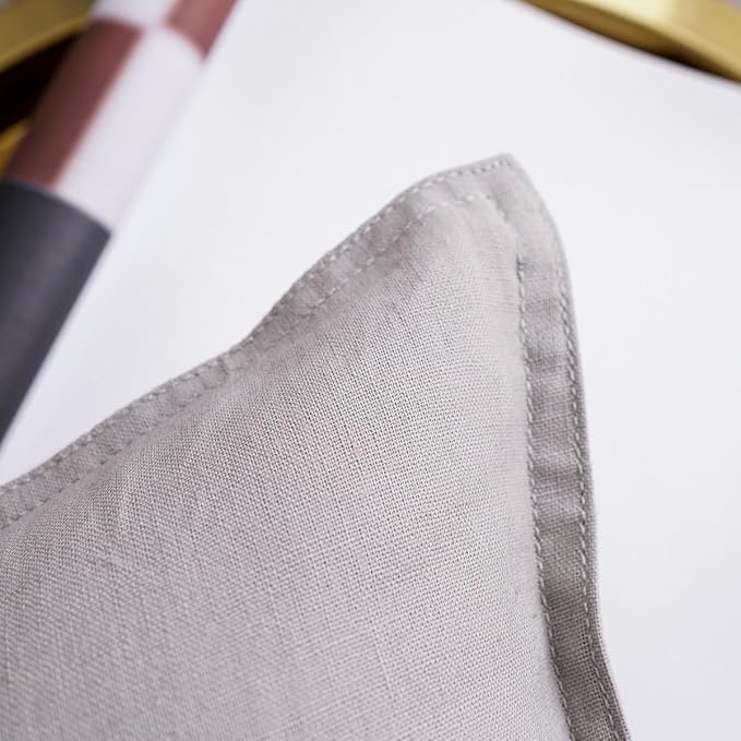 Jeanerlor Decorative Cotton Linen Chair Natural Throw Pillow Case, Sofa Durable Classy, Comfortable Cushion Cover for Living Room Car 26"x26"(65 x 65cm), Silver Grey