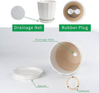 ADN Ceramic Planter, 6 Inch Plant Pots for Plants Modern Decor Indoor Flower Pot with Saucer and Drainage Hole, White