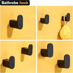 RANDOM Towel Hooks for Bathroom Wall Mounted Hand Towel Holder Matte Black Coat Hooks Heavy Duty Wall Hook for Kitchen Stainless Steel Robe Hook 2 Pack