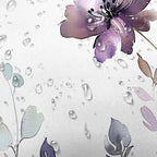 Sanzugh Purple Floral Shower Curtain, Cute Boho Watercolor Flower Wildflower Leaves Butterfly White Fabric Shower Curtains Set for Bathroom Decorative with Hooks 60 X 72 inch Spring Bath Decor