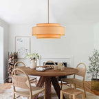 Farmhouse 23.6" Large Drum Rattan Chandelier 6-Lights Vintage Boho Rattan Chandelier Retro Vintage Bamboo Drum Chandeliers for Dining Room, Kitchen Island, Living Room, Bedroom