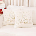 Christmas Embroidered Throw Pillow Cover - Soft Chenille Holiday Decorative Cushion for Xmas Tree Decor, Winter Home Decor, Cozy Living Room Bedroom Sofa (Christmas Tree, 20" x 20" (Pack of 2))