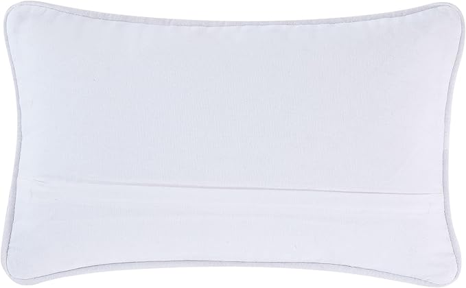 Boho Living Jada Premium Woven Design, Decorative Throw, Living Room Décor, (1) 12" x 20" Pillow Cover, White