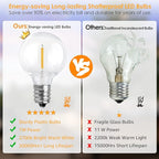 Mlambert 100Ft LED Outdoor String Lights, Dimmable G40 Globe Patio Lights with 50+3 Waterproof Shatterproof Bulbs for Backyard Porch-Brown Cord 1 Pack