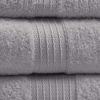 Madison Park Organic 100% Cotton Bathroom Towel Set, Hotel & Spa Quality Highly Absorbent, Quick Dry, Include for Shower, Handwash & Facial Washcloth, Multi-Sizes, Grey