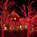 Upgraded 75.8 FT 200 LED Red Christmas Lights Outdoor Indoor, Memory Function & Timer & 8 Modes, Extendable Green Wire Waterproof String Light for Christmas Tree Party Wedding Home Garden Decorations