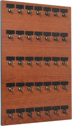 Key Hook, Key Rack #35MCN, 35 Extra Space Bolted Metal Hooks with 'Customize Name Plate', (35 Sets of Tag & Ring Included) - Made in USA (Wild Cherry)