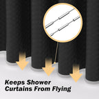 Black Bathroom Set, 25 PCS Bathroom Accessories Set with Shower Curtains, Rugs, Trash Can, Toothbrush Holder, Soap Dispensers, Toothbrush Cup, Vanity Tray, Soap Dish, Toilet Brush, Qtip Holders