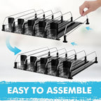 Drink Dispenser for Refrigerator, Self-Pushing Soda Can Organizer for Fridge, 5 Rows already Assembled, Automatic Can Dispenser with Spring Loaded for Refrigerator Holds 25 cans, Black