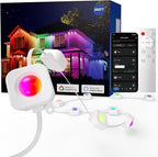 HUTAKUZE Permanent Outdoor Lights, 200ft RGB Outdoor Christmas Lights with 120 LED Light, IP67 Waterproof LED Eaves Light, DIY Scene Modes for Halloween and Party Decor, Smart APP & Remote Control