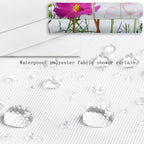 Floral Shower Curtain - 72" W x 78" L, with 12 Hooks, Hem Weighted Bathtub Shower Curtain for Bathroom