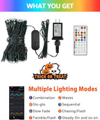 Smart Color Changing Halloween Lights, 107FT 300LED App Control RGB LED String Light with Remote & Timer, Music Sync Multiple Modes Twinkle Christmas Tree Light Waterproof Halloween Decorations