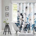 Fabric Shower Curtain 78 Inches Long, Blue Black Beige Watercolor Foral Plant Shower Curtains for Bathroom, Modern Decorative Bathroom Curtains, 72" W x 78" H